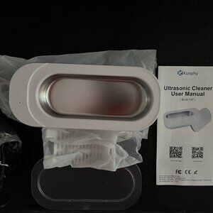 Cleaner Machine "Ultrasonic"  jewelry, coins plus eyeglasses-White-lightweight